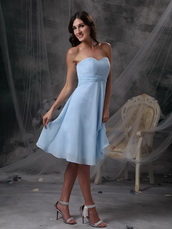 Sweetheart Baby Blue Knee-length Bridesmaid Dress lovely