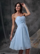 Sweetheart Baby Blue Knee-length Bridesmaid Dress lovely