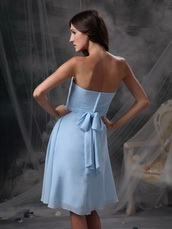 Sweetheart Baby Blue Knee-length Bridesmaid Dress lovely
