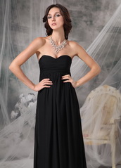 Black Chiffon Long Young Girl Wedding Bridesmaid Dress lovely