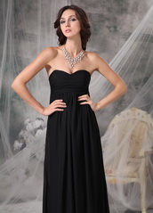 Black Chiffon Long Young Girl Wedding Bridesmaid Dress lovely