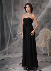 Black Chiffon Long Young Girl Wedding Bridesmaid Dress lovely