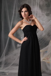 Black Chiffon Long Young Girl Wedding Bridesmaid Dress lovely