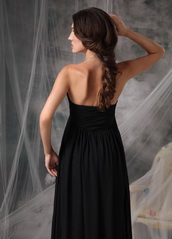 Black Chiffon Long Young Girl Wedding Bridesmaid Dress lovely