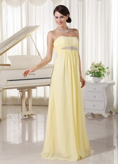 Light Yellow Chiffon New Arrival Bridesmaid Dress For Girls lovely