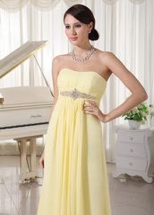 Light Yellow Chiffon New Arrival Bridesmaid Dress For Girls lovely