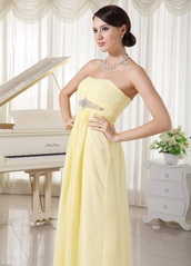 Light Yellow Chiffon New Arrival Bridesmaid Dress For Girls lovely