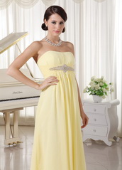Light Yellow Chiffon New Arrival Bridesmaid Dress For Girls lovely