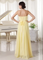 Light Yellow Chiffon New Arrival Bridesmaid Dress For Girls lovely