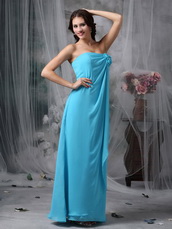 Handcrafted Flowers Decorate Long Jr Bridesmaid Dress 2014 lovely