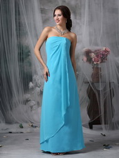 Aqua Blue Floor Length Bridesmaid Dress For Girl Wear lovely