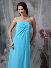 Aqua Blue Floor Length Bridesmaid Dress For Girl Wear lovely