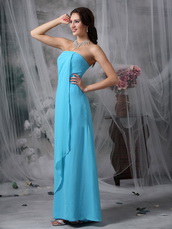 Aqua Blue Floor Length Bridesmaid Dress For Girl Wear lovely