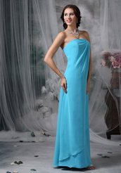 Aqua Blue Floor Length Bridesmaid Dress For Girl Wear lovely