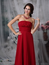 Wine Red 2014 Best Sell Bridesmaid Dress For Girl lovely