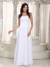 Pure White Simple Jr Long Bridesmaid Dress For Beach Wedding lovely