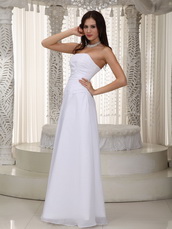 Pure White Simple Jr Long Bridesmaid Dress For Beach Wedding lovely