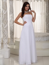Pure White Simple Jr Long Bridesmaid Dress For Beach Wedding lovely