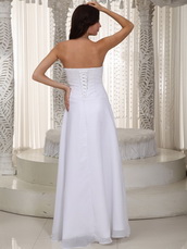 Pure White Simple Jr Long Bridesmaid Dress For Beach Wedding lovely