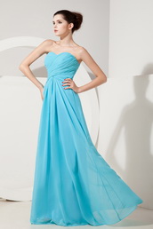 Aqua Blue Vintage Cheap Long Bridesmaid Dress For Junior Girl lovely