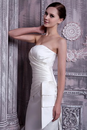 White Column Strapless Knee-length Lace Up JR Bridesmaid Dress lovely
