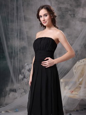 Column Strapless Ruched Short Jr Bridesmaid Dress Black lovely