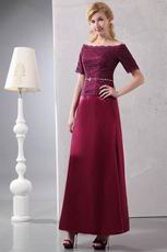 Short Sleeves Cardinal Red Mother Of The Bride Dress