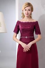 Short Sleeves Cardinal Red Mother Of The Bride Dress