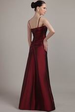 Burgundy Spaghetti Strap Mother Of The Bride Dress Petite