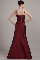 Burgundy Spaghetti Strap Mother Of The Bride Dress Petite