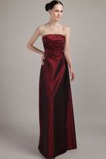 Pretty Burgundy Floor-length Taffeta Bridesmaid Dress