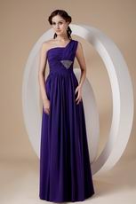 Indigo One Shoulder Floor-length Skirt 2014 Designer Prom Dress