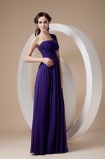 Indigo One Shoulder Floor-length Skirt 2014 Designer Prom Dress