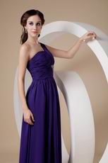 Indigo One Shoulder Floor-length Skirt 2014 Designer Prom Dress