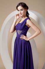 Indigo One Shoulder Floor-length Skirt 2014 Designer Prom Dress