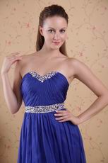 Empire Waist Sweetheart Translucent Royal Blue Prom Dress