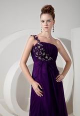 Discount One Shoulder Indigo Evening Dress Front Split