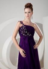 Discount One Shoulder Indigo Evening Dress Front Split