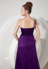 Discount One Shoulder Indigo Evening Dress Front Split