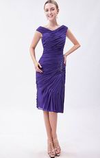 Pretty V-neck Purple Knee Length Homecoming Dress