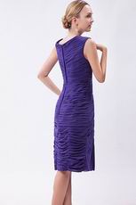 Pretty V-neck Purple Knee Length Homecoming Dress