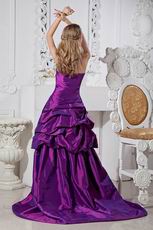 Best Seller Beaded Asymmetrical Purple Evening Gown Dress