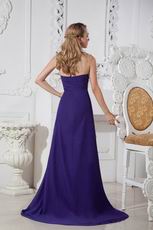 Elegant Crystal Purple 100D Chiffon Evening Dress Shop