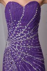 Sexy Beading Emberllish Eggplant Long Split Skirt Prom Dress