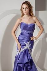 Beautiful Mermaid Blue Violet Lace Skirt Evening Dress