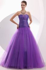 Modest Sweetheart A-line Blue Violet Puffy Dance Party Dress