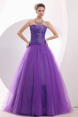 Modest Sweetheart A-line Blue Violet Puffy Dance Party Dress