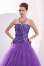 Modest Sweetheart A-line Blue Violet Puffy Dance Party Dress