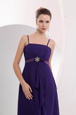 Pretty Spaghetti Straps Dark Slate Blue Style Prom Dress