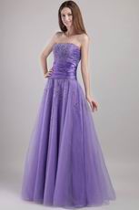 A-line Purple Formal Evening Dress With Beading